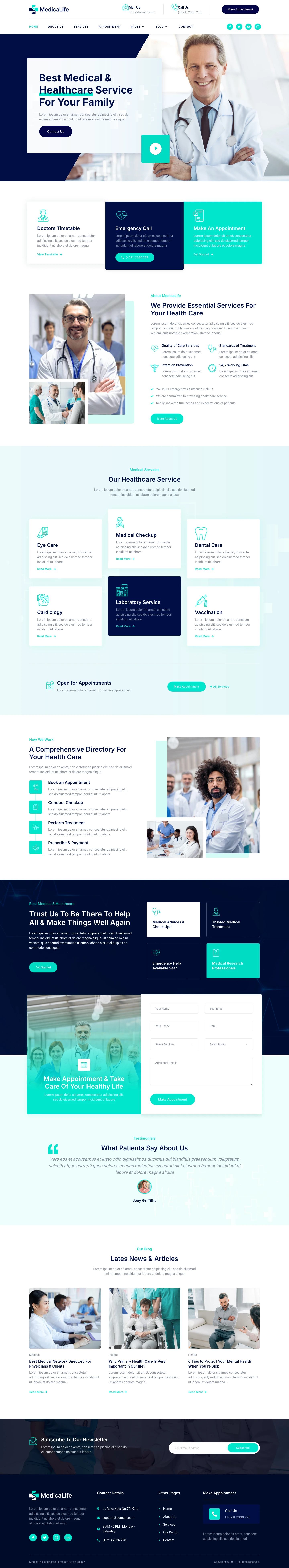 Mẫu website bệnh viện – MedicaLife