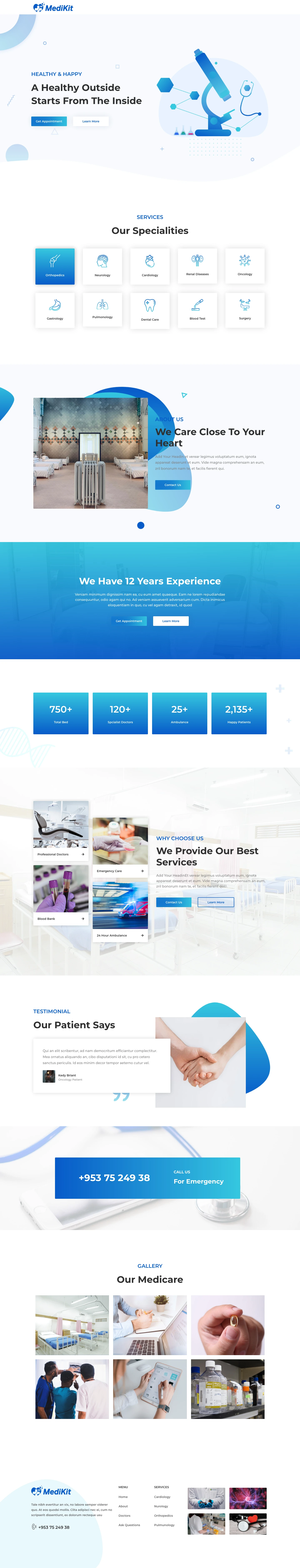 Mẫu website bệnh viện – MediKit