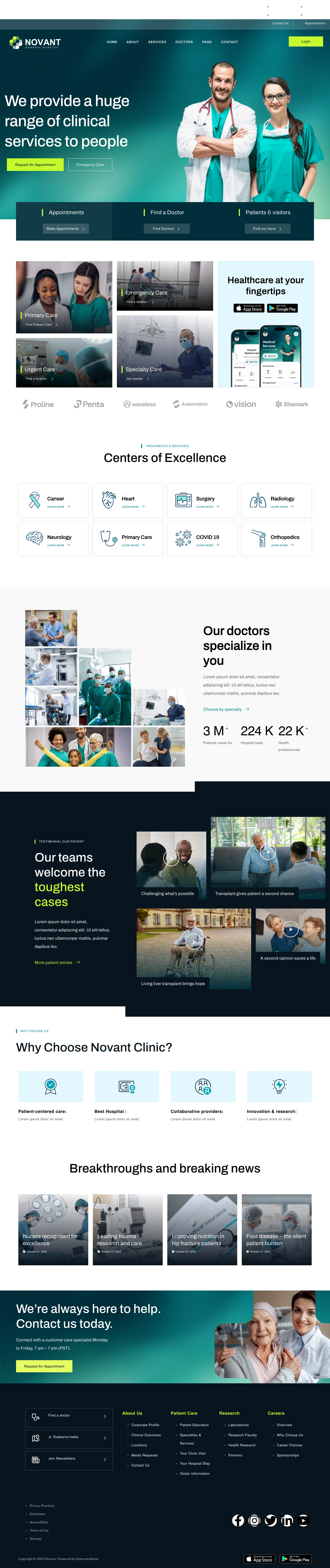 Mẫu website bệnh viện – Novant