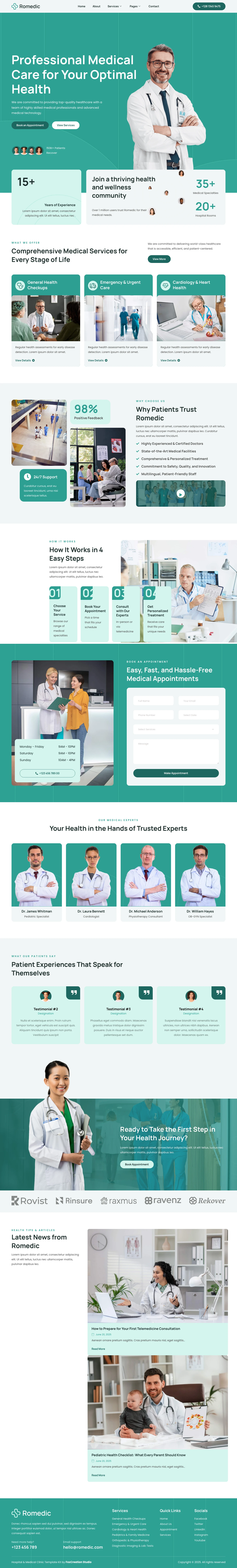 Mẫu website bệnh viện – Romedic