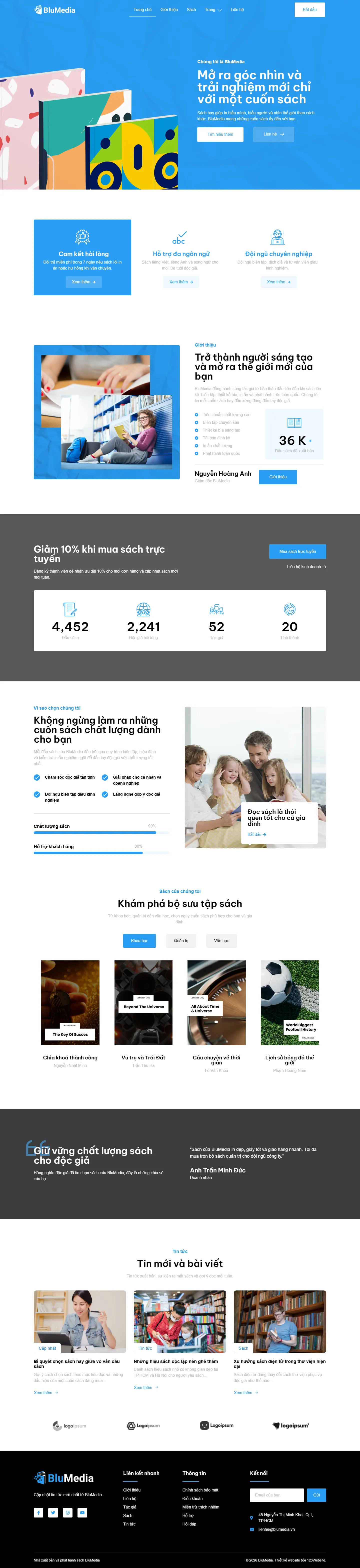 Mẫu website bán sách – BluMedia