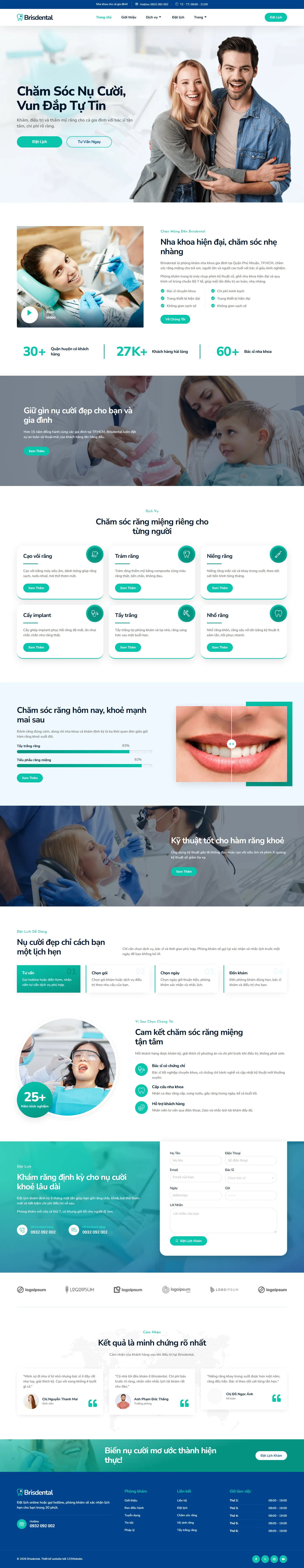 Mẫu website nha khoa – Brisdental
