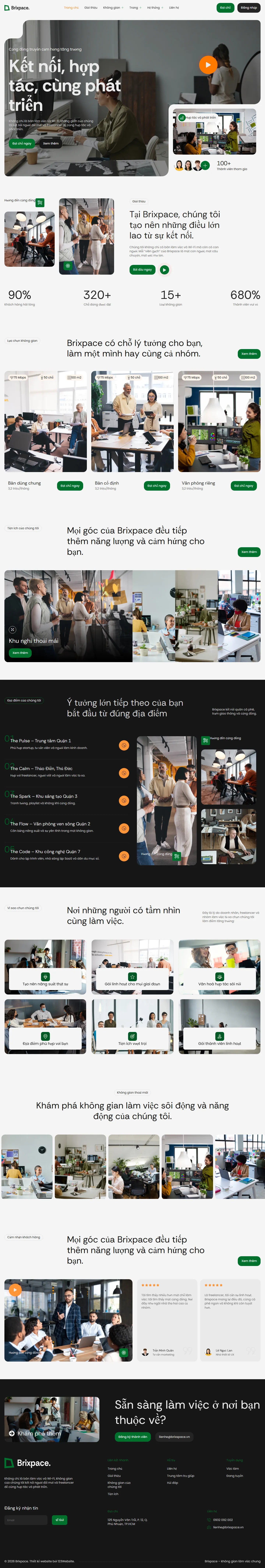 Mẫu website văn phòng cho thuê – coworking – Brixspace