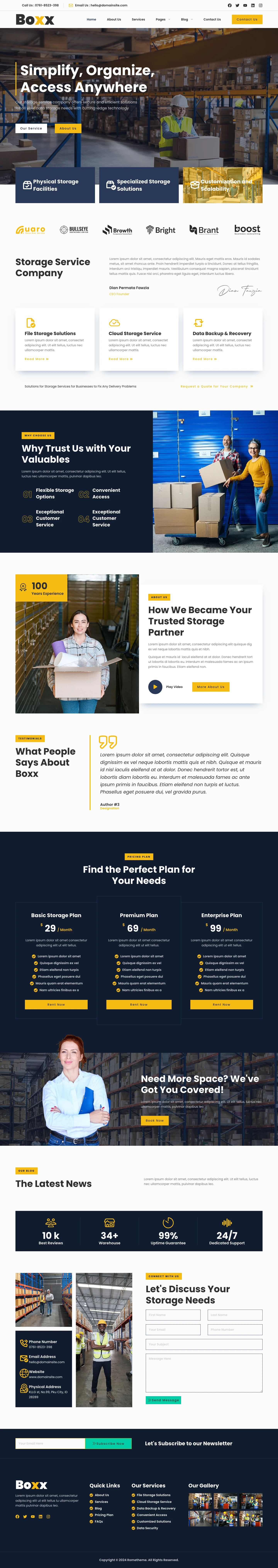 Mẫu website kho bãi – cho thuê kho – Boxx