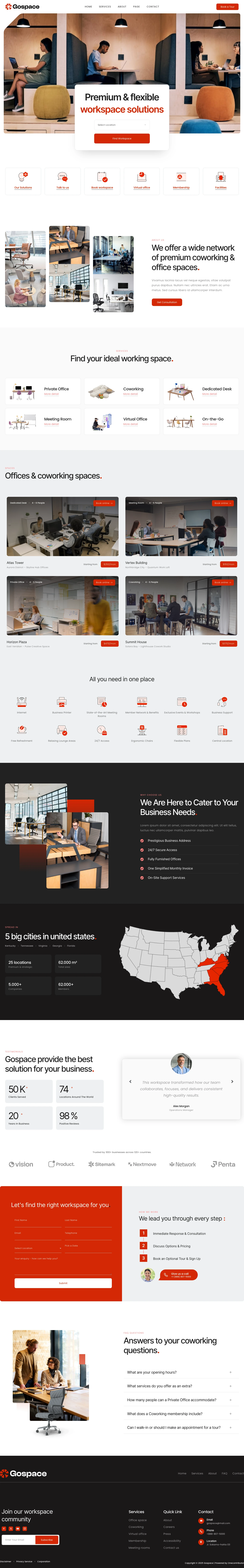 Mẫu website văn phòng cho thuê – coworking – Gospace