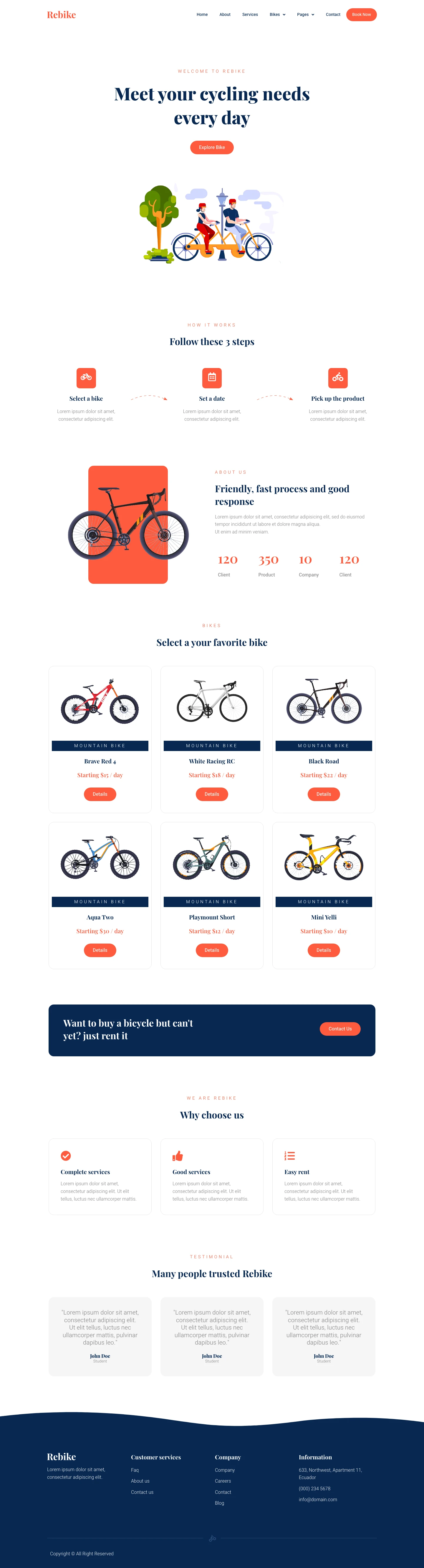 Mẫu website xe điện – xe đạp điện – Rebike