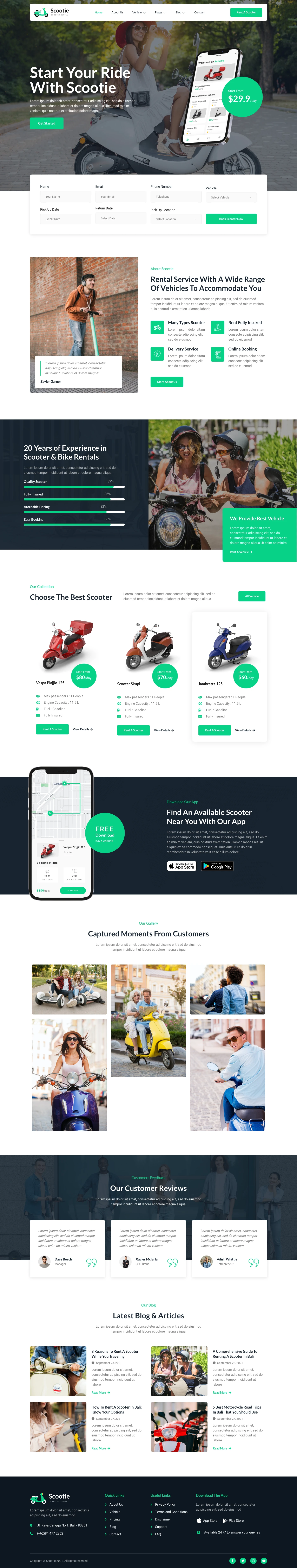 Mẫu website xe điện – xe đạp điện – Scootie