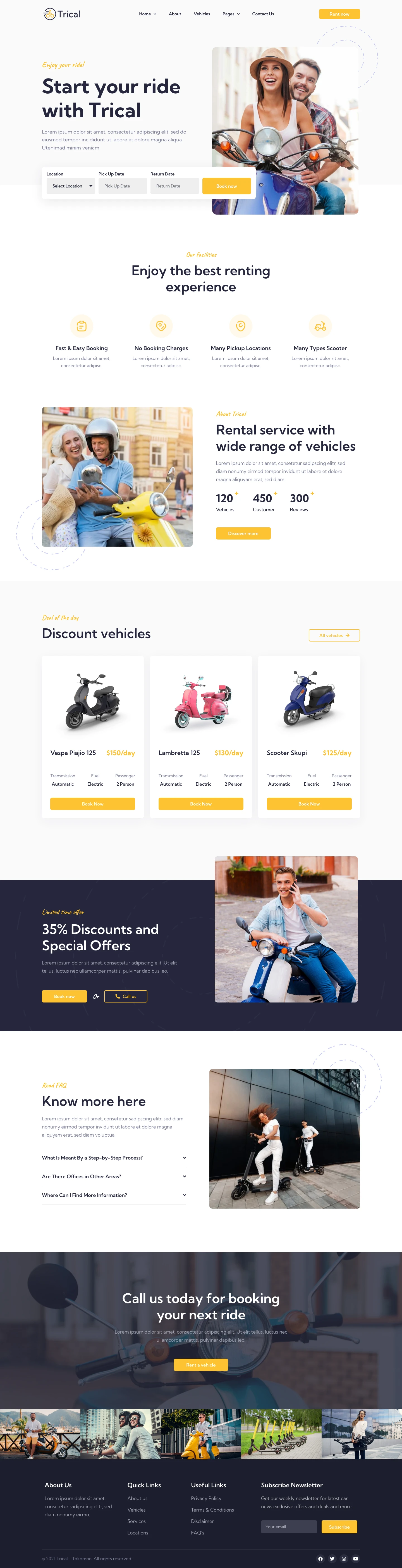 Mẫu website xe điện – xe đạp điện – Trical