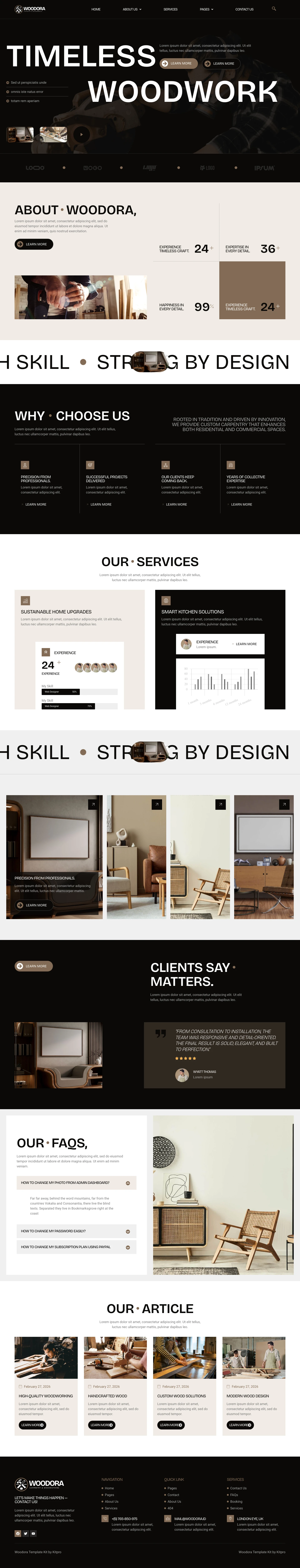 Mẫu website xưởng gỗ – đồ gỗ – Woodora