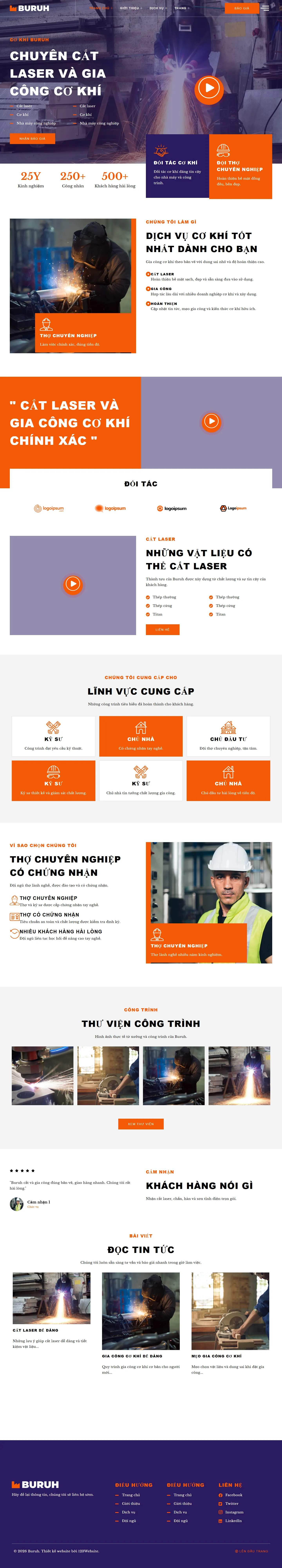 Mẫu website nhà máy sản xuất – Buruh