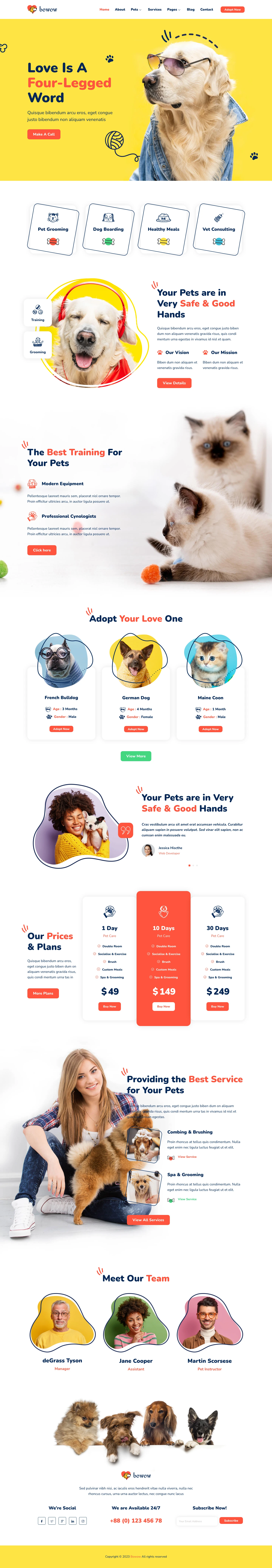 Mẫu website thú cưng – Bowow