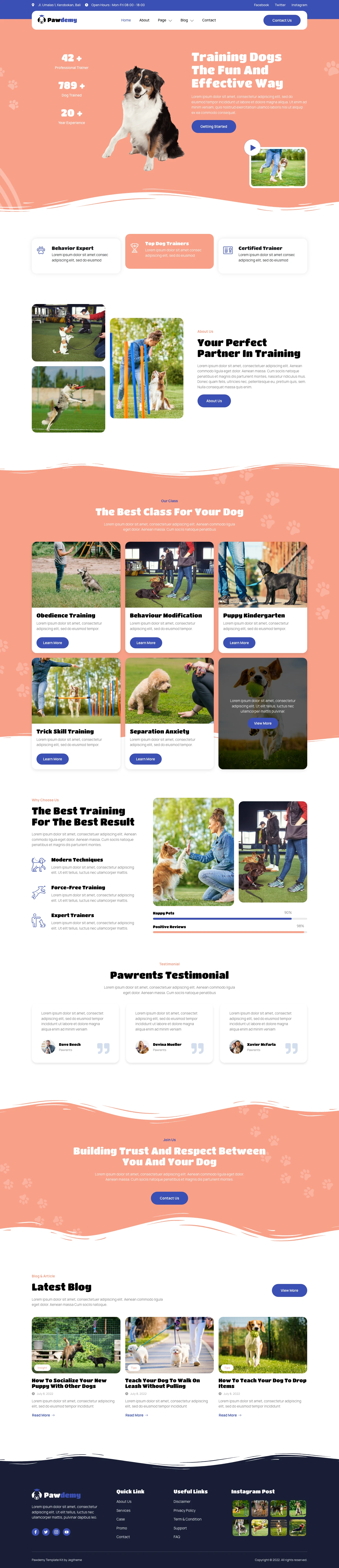 Mẫu website thú cưng – Pawdemy
