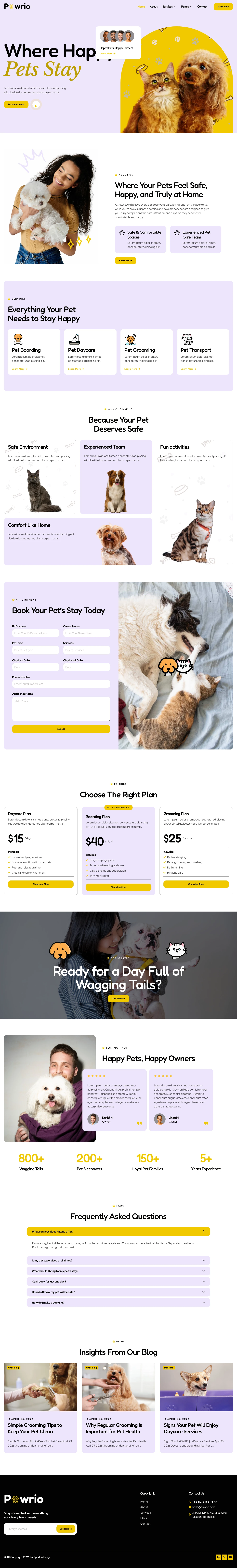Mẫu website thú cưng – Pawrio