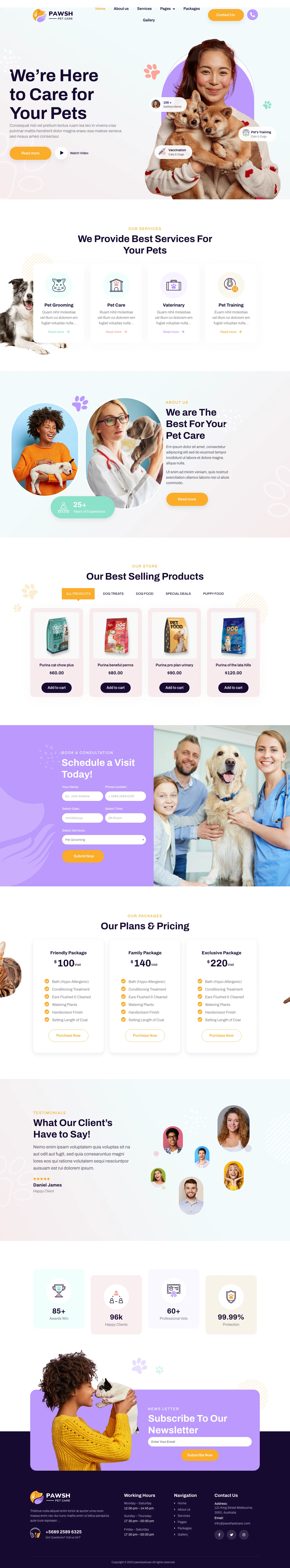 Mẫu website thú cưng – Pawsh