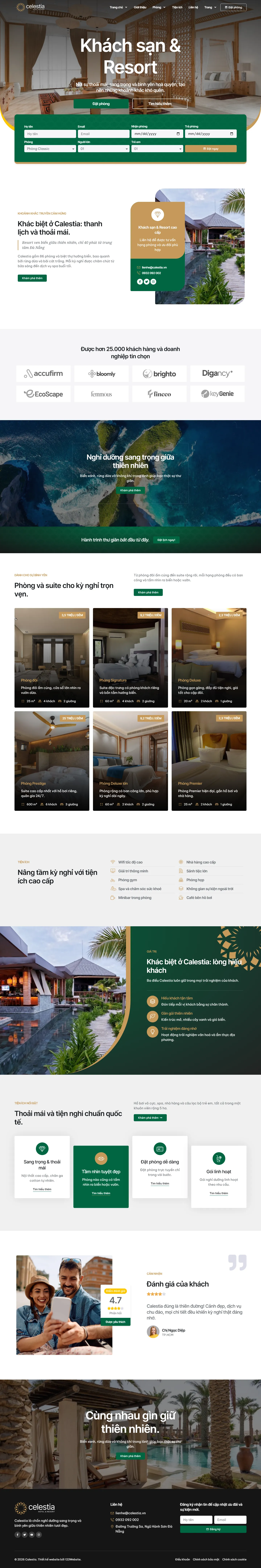 Mẫu website khách sạn – resort – Calestia
