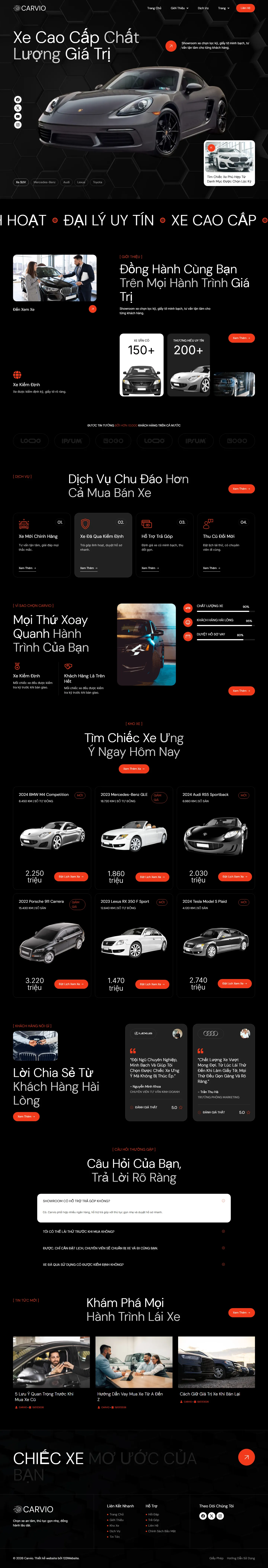 Mẫu website xe – Carvio