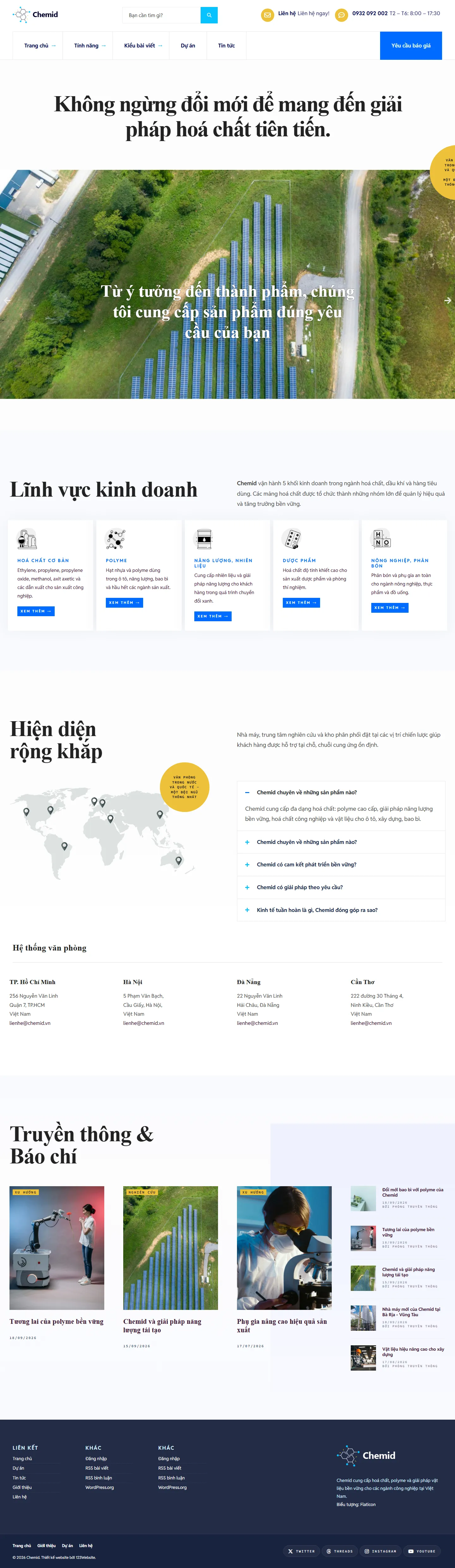 Mẫu website hóa chất – Chemid Home 2