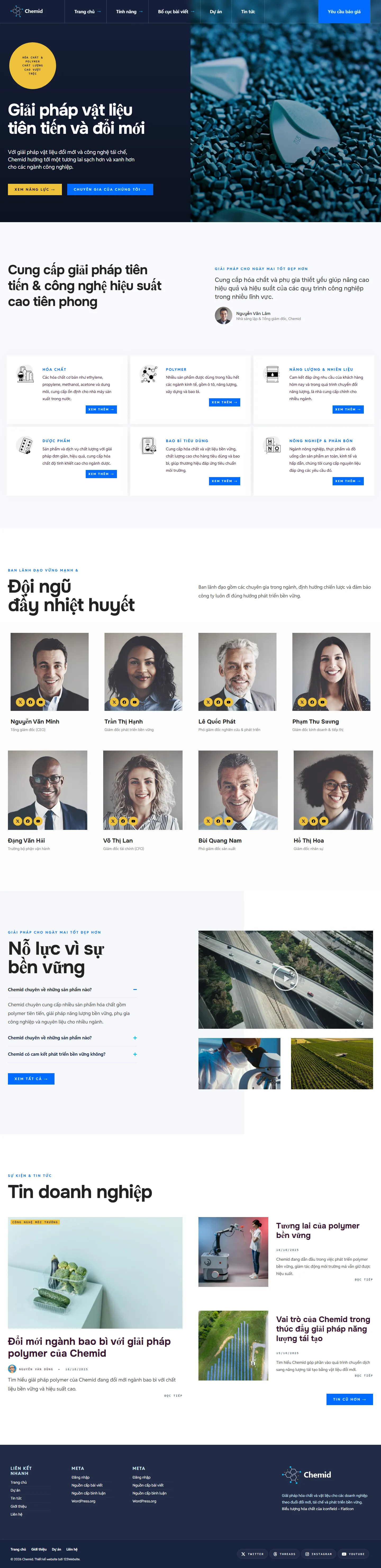 Mẫu website hóa chất – Chemid Home 3