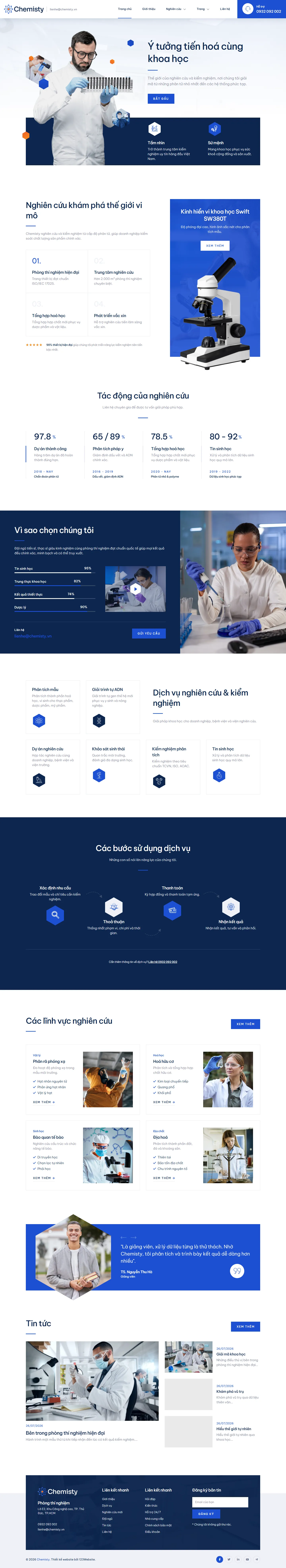 Mẫu website hóa chất và kiểm nghiệm – Chemisty