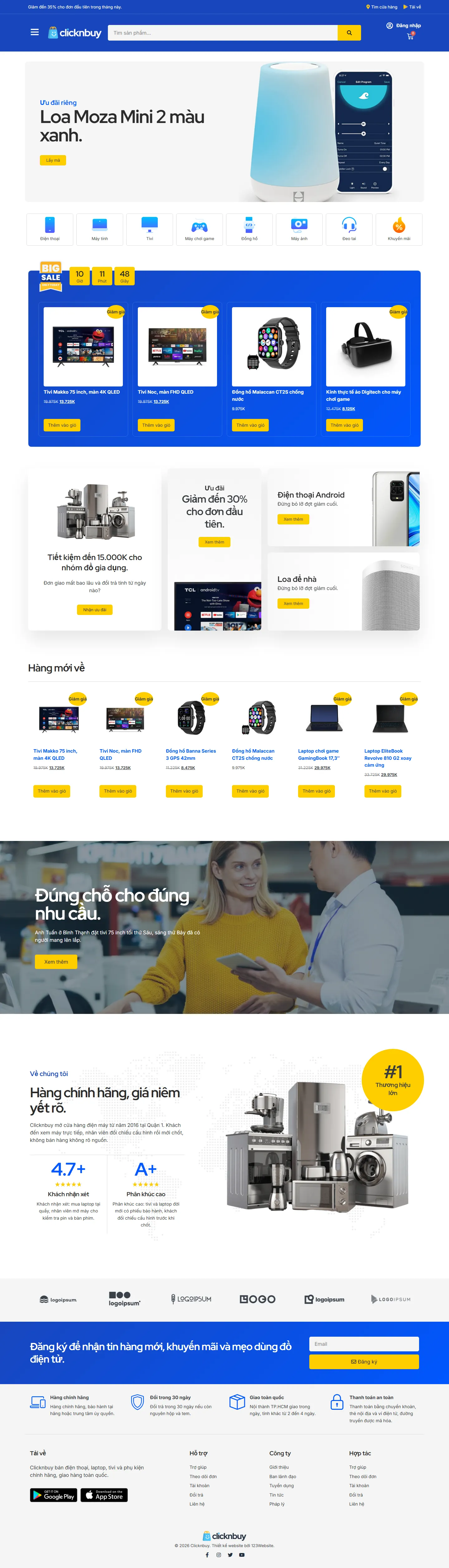 Mẫu website shop điện tử – Clicknbuy