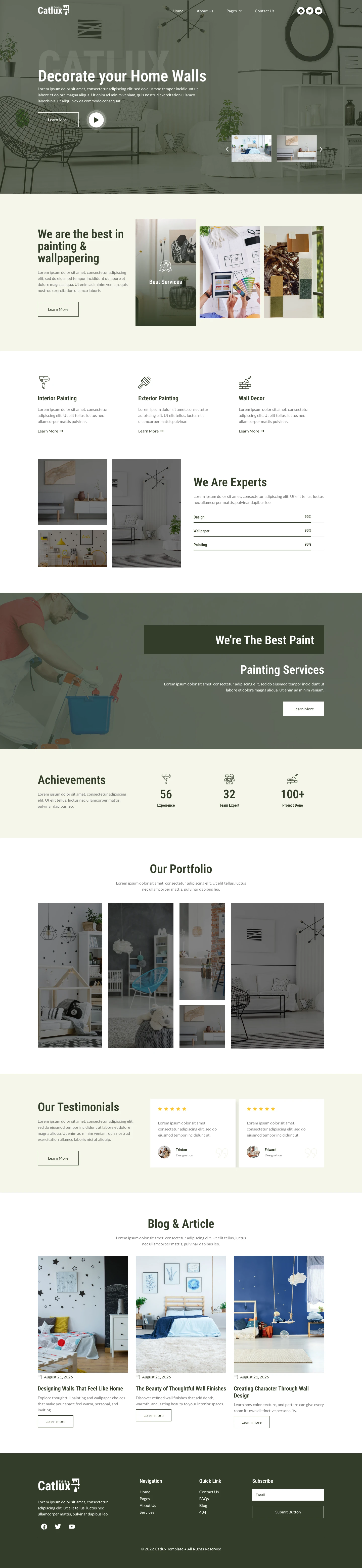 Mẫu website thi công sơn – Catlux