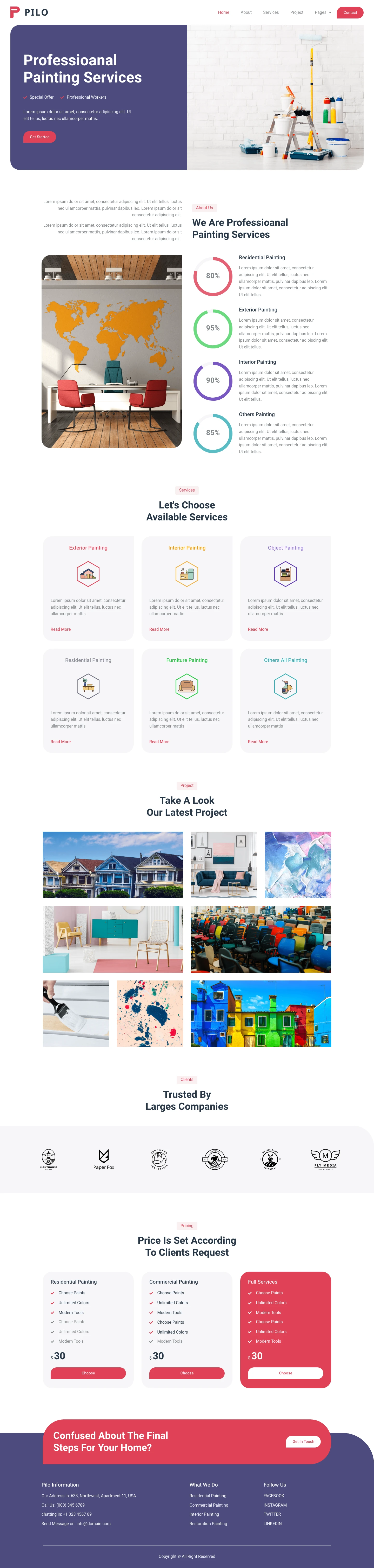 Mẫu website thi công sơn – Pilo