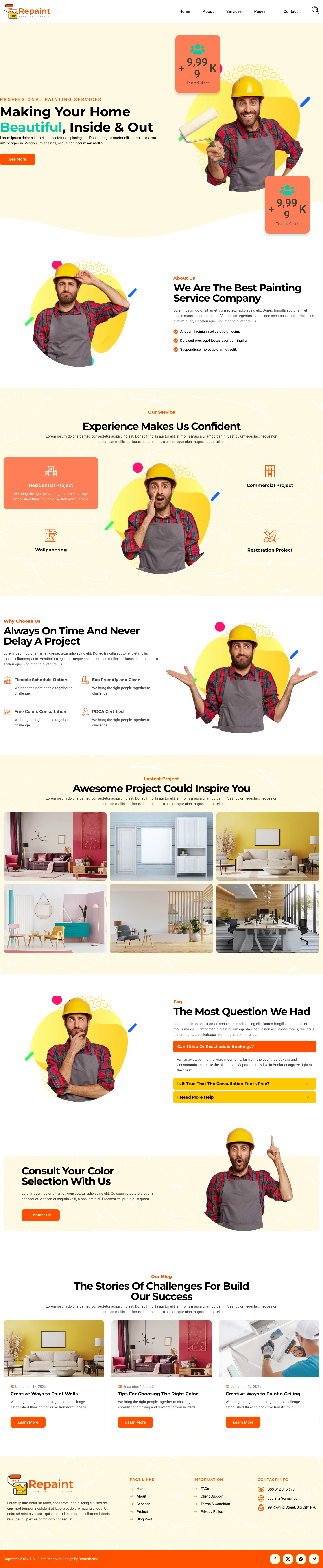 Mẫu website thi công sơn – Repaint