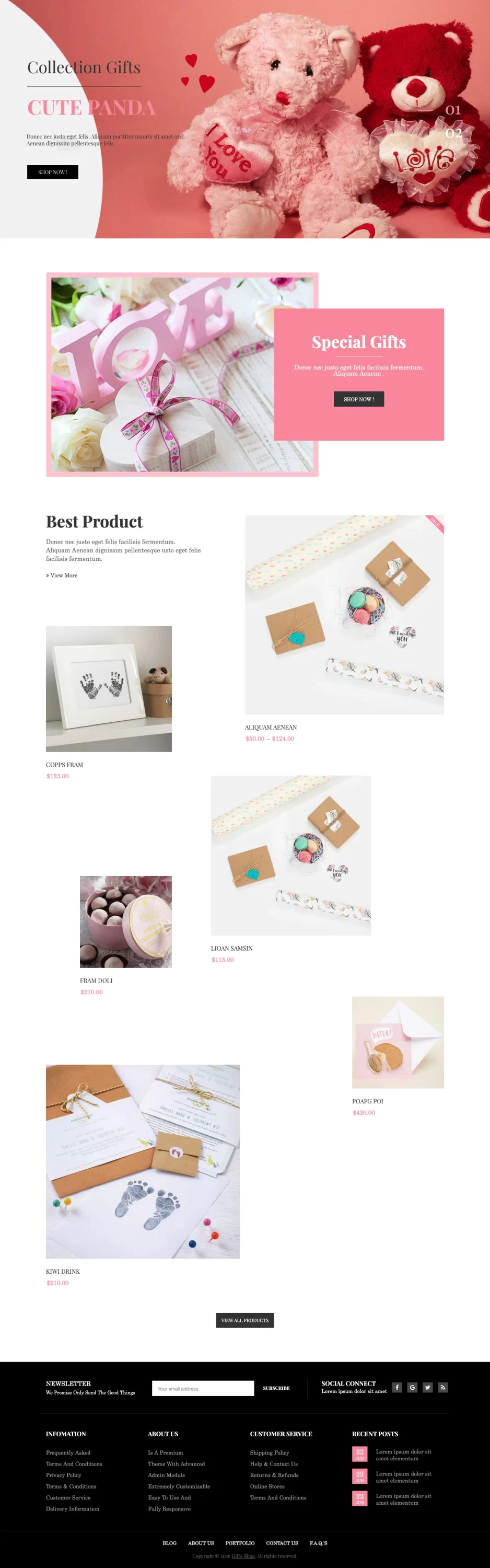 Mẫu website văn phòng phẩm – Gifts Shop Index – Thiệp và giấy thủ công