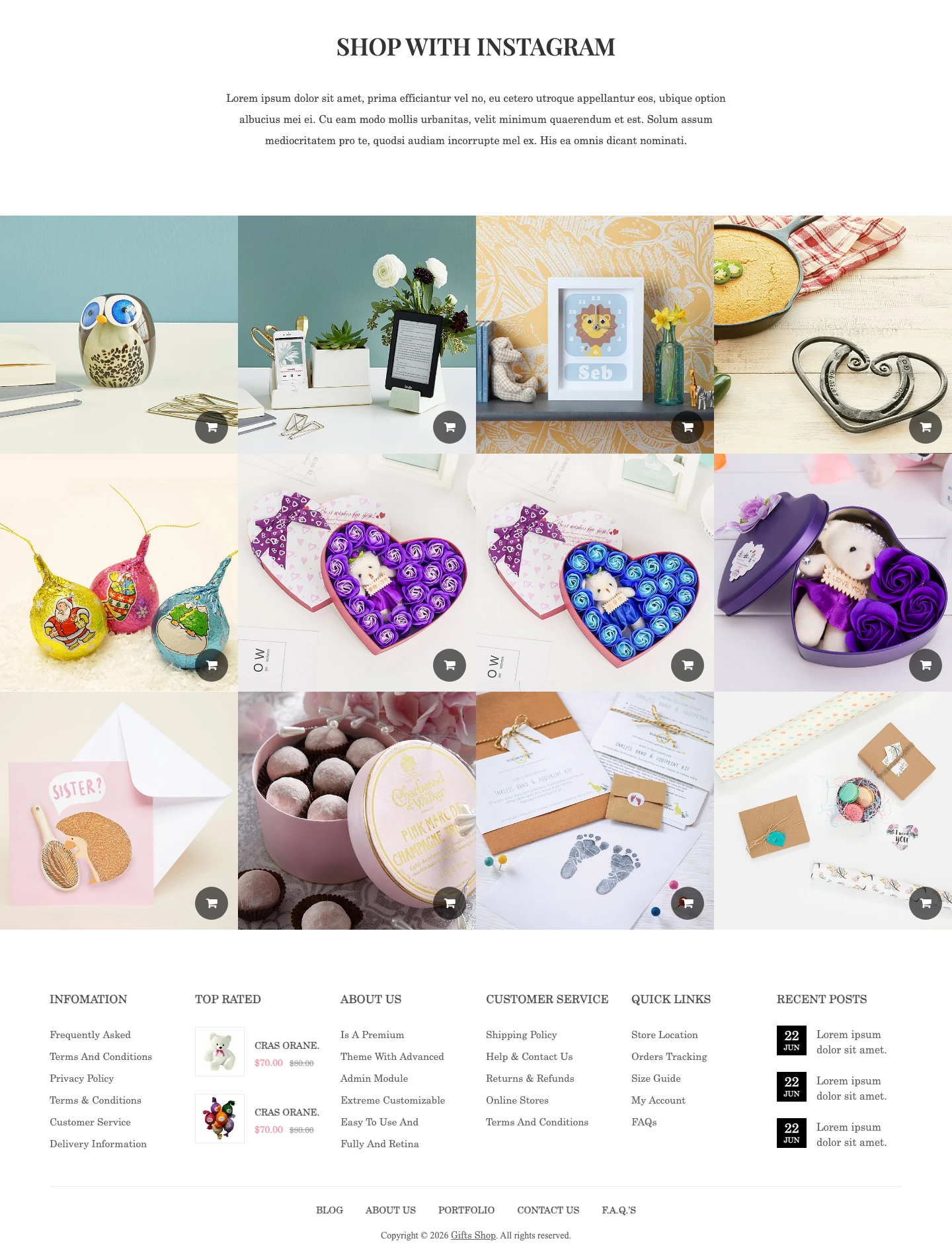 Mẫu website văn phòng phẩm – Gifts Shop Instagram – Văn phòng phẩm và thiệp