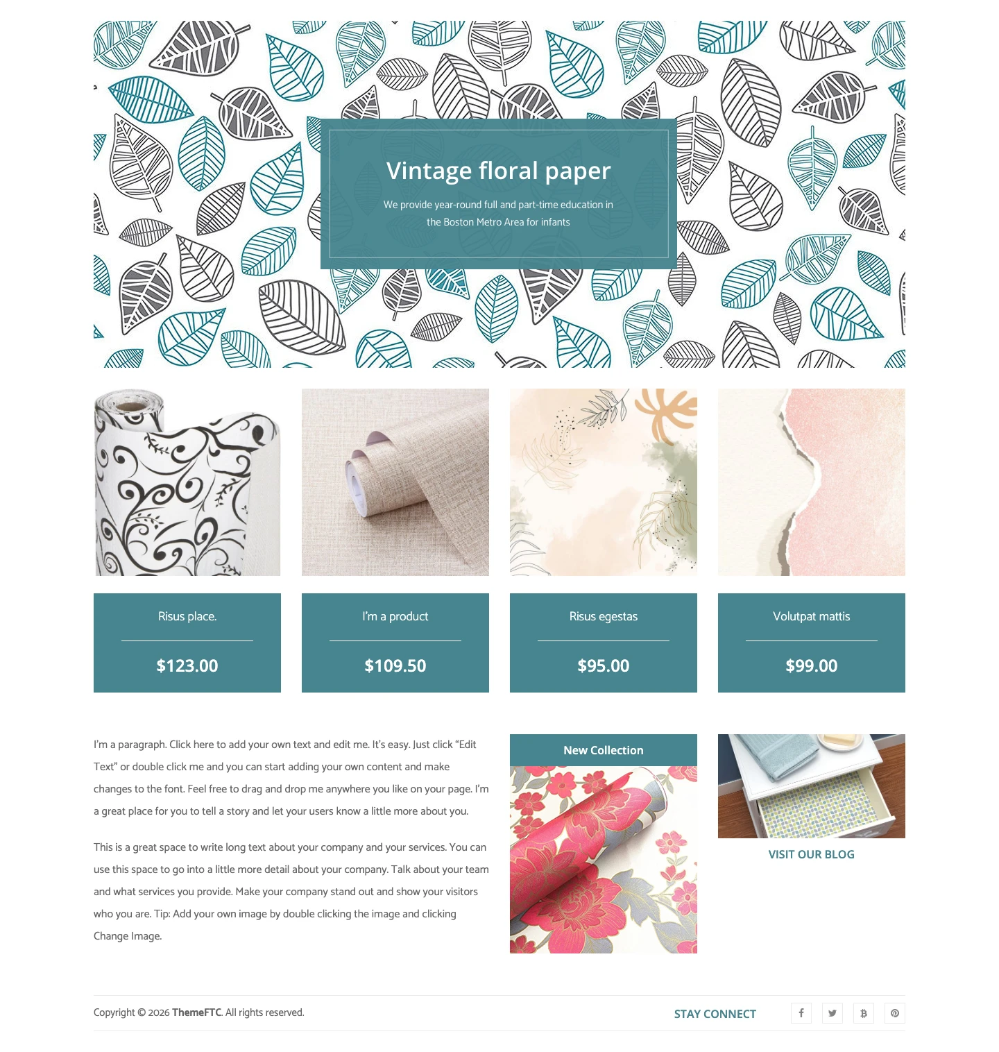 Mẫu website văn phòng phẩm – Gifts Shop Paperie – Giấy họa tiết