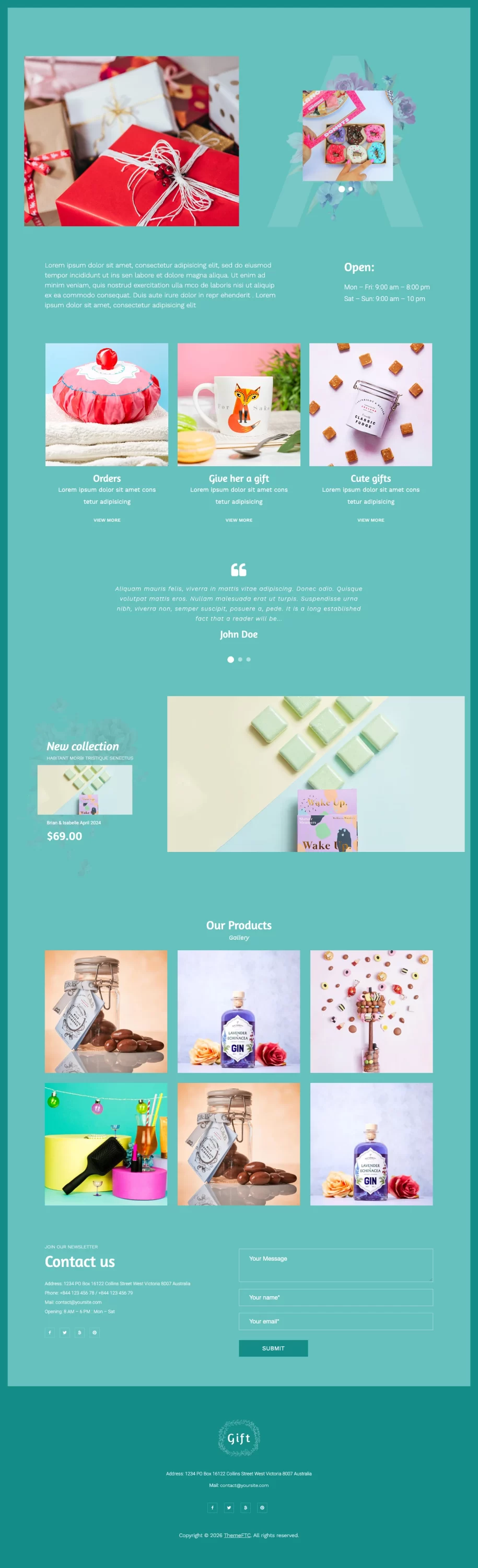 Mẫu website văn phòng phẩm – Gifts Shop Color Gift – Dụng cụ thủ công và thiệp