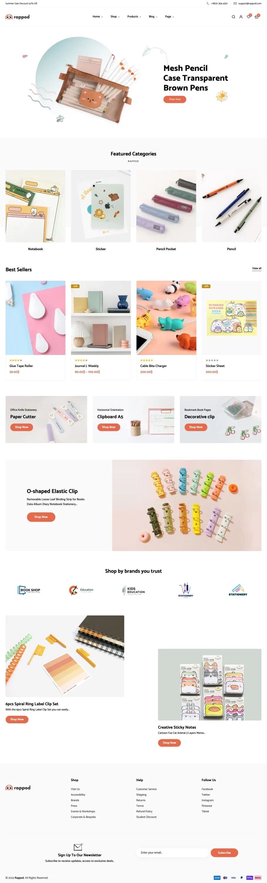 Mẫu website văn phòng phẩm – Rappod Home 04