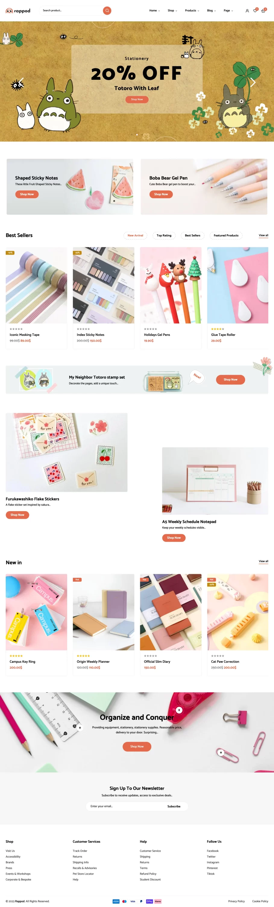 Mẫu website văn phòng phẩm – Rappod Home 06