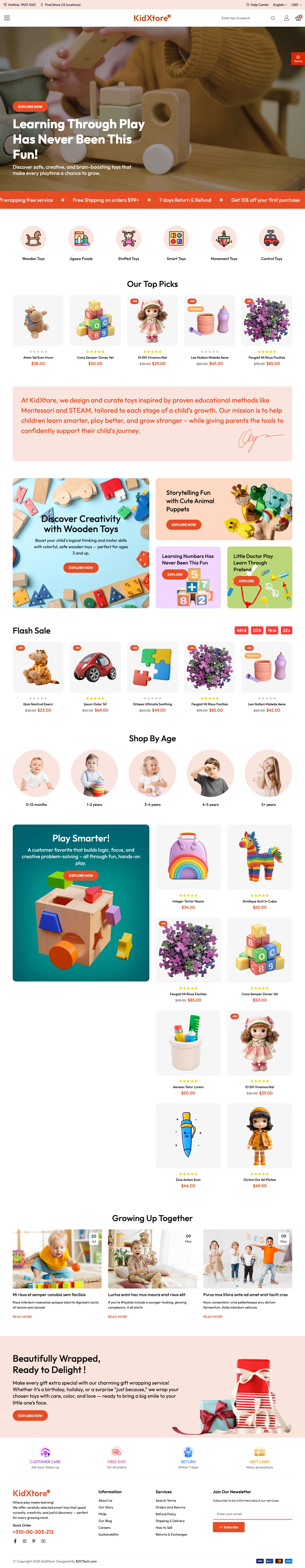 Mẫu website đồ chơi trẻ em – KidXtore Đồ chơi 18