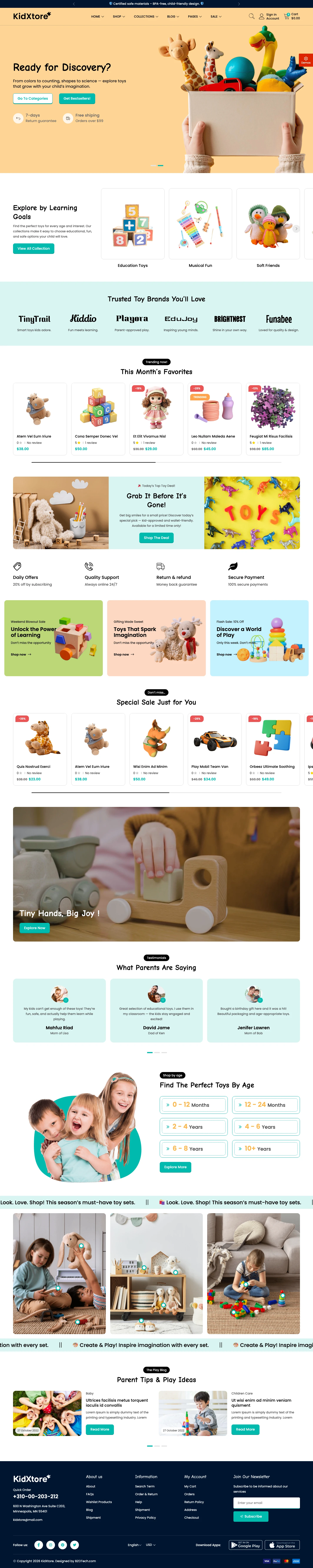 Mẫu website đồ chơi trẻ em – KidXtore Đồ chơi 20