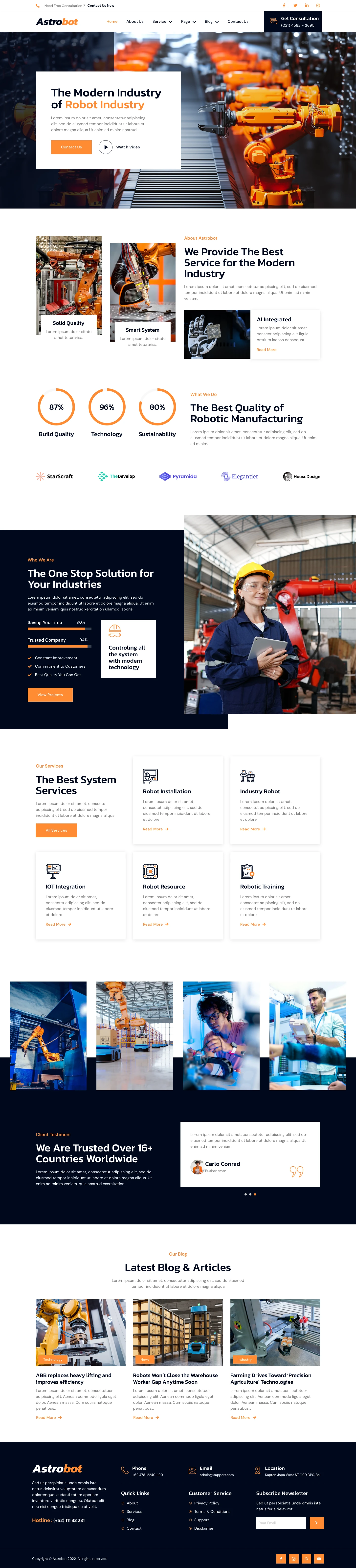 Mẫu website cơ khí – Astrobot