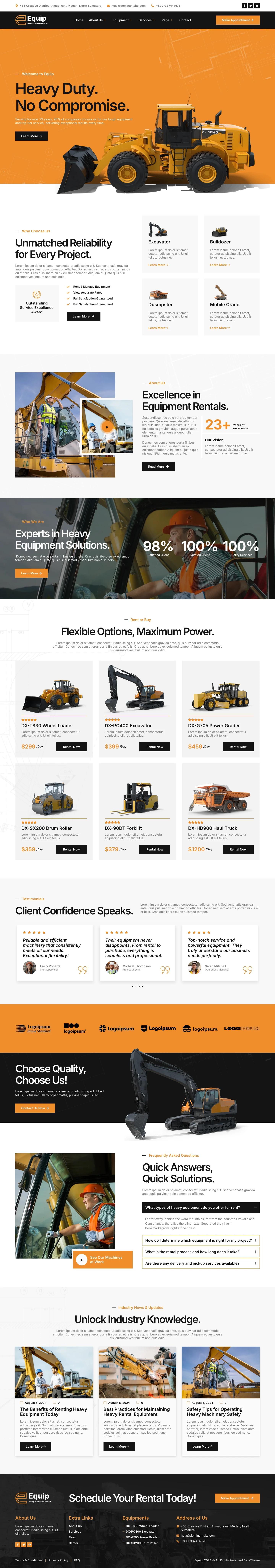 Mẫu website cơ khí – Equip