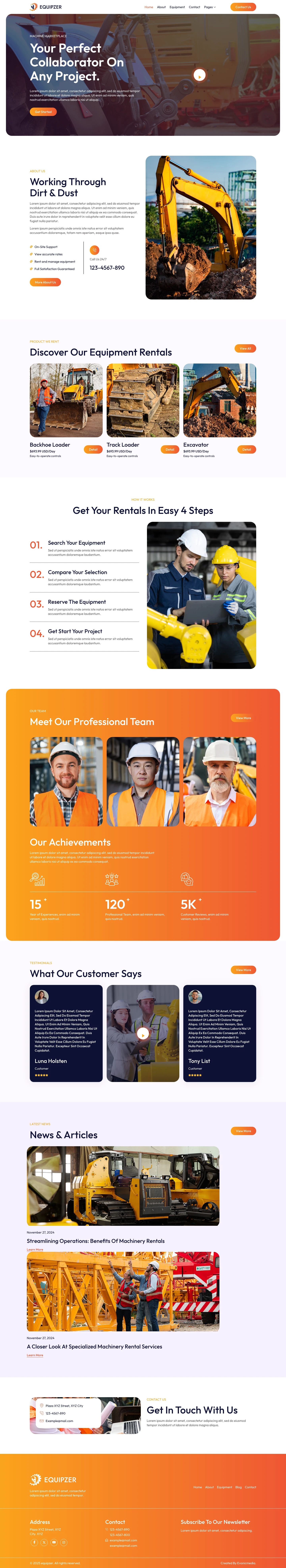 Mẫu website cơ khí – Equipzer