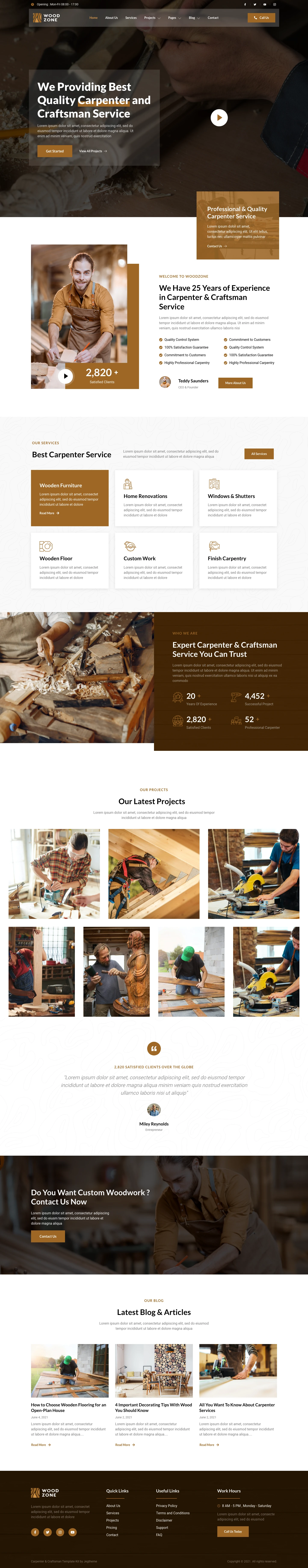 Mẫu website xưởng gỗ – đồ gỗ – Woodzone
