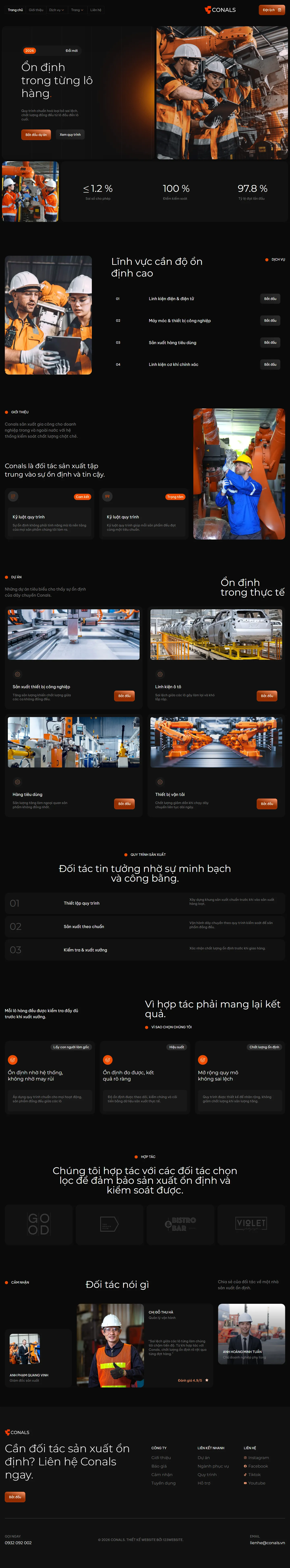 Mẫu website nhà máy sản xuất – Conals