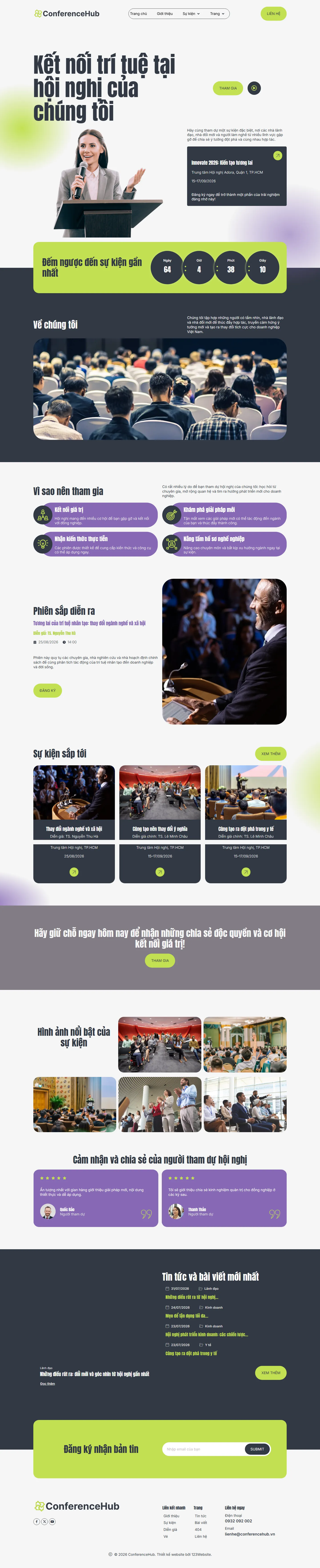 Mẫu website tổ chức sự kiện – ConferenceHub