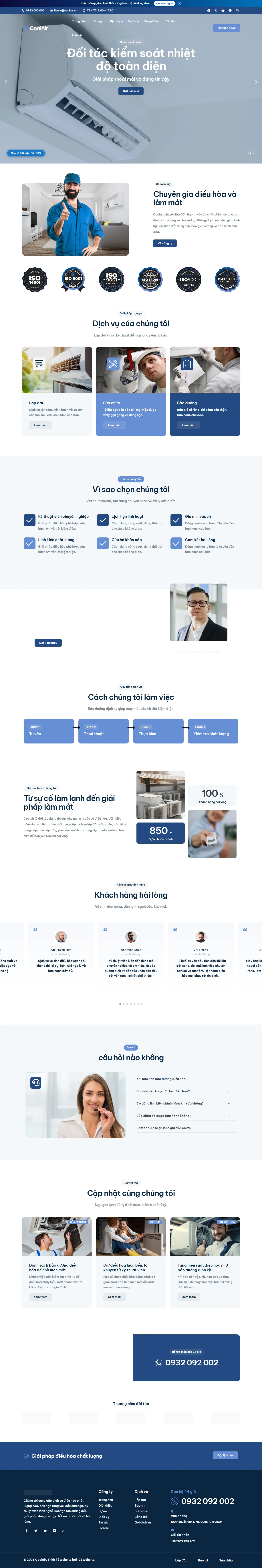 Mẫu website điện lạnh – điều hòa – Coolair Điều hòa 1