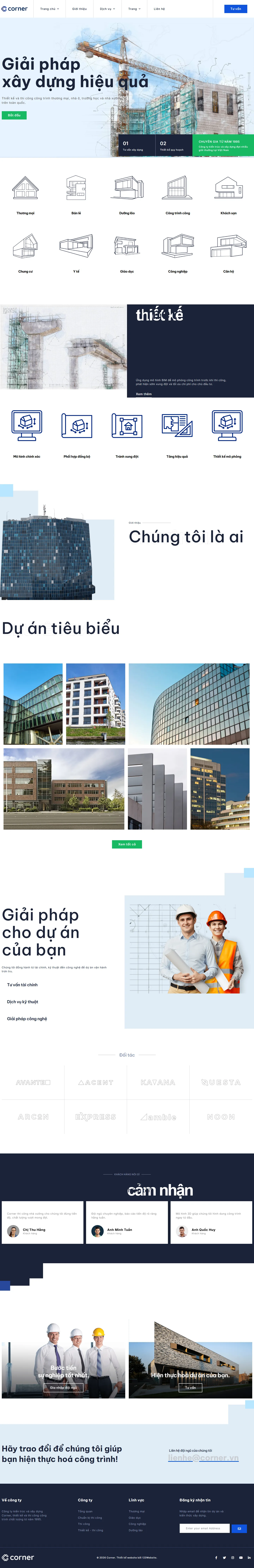 Mẫu website công ty xây dựng – Corner