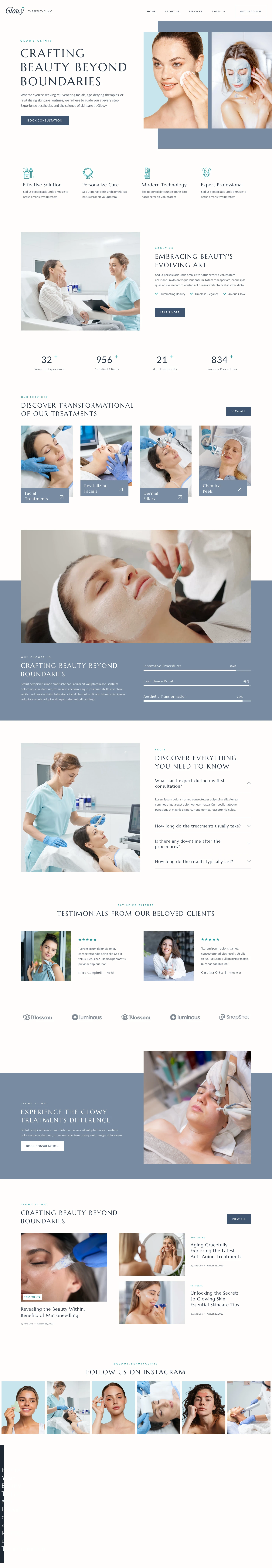Mẫu website thẩm mỹ da liễu – Glowy