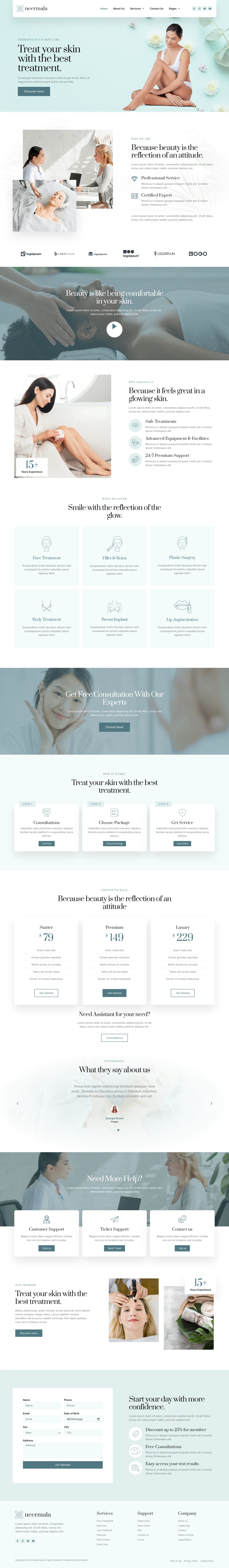 Mẫu website thẩm mỹ da liễu – Neermala