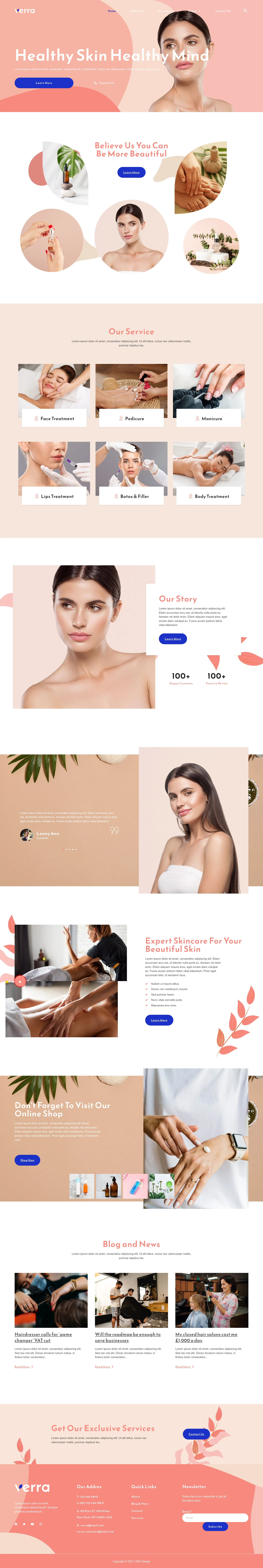 Mẫu website thẩm mỹ da liễu – Verra
