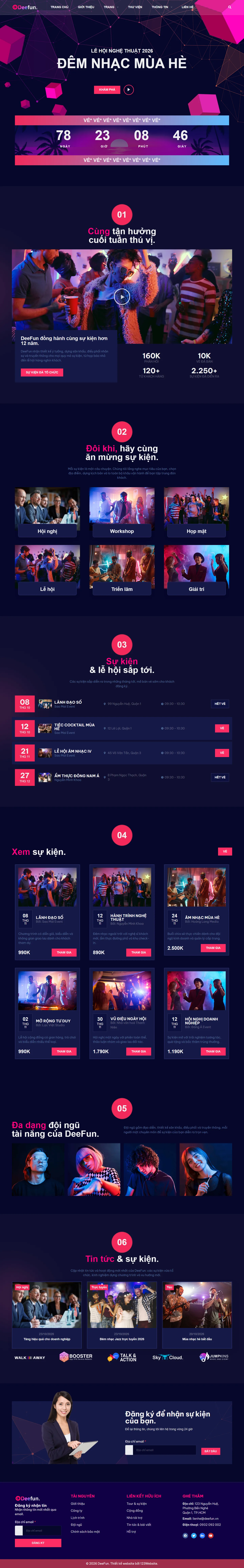 Mẫu website tổ chức sự kiện – DeeFun