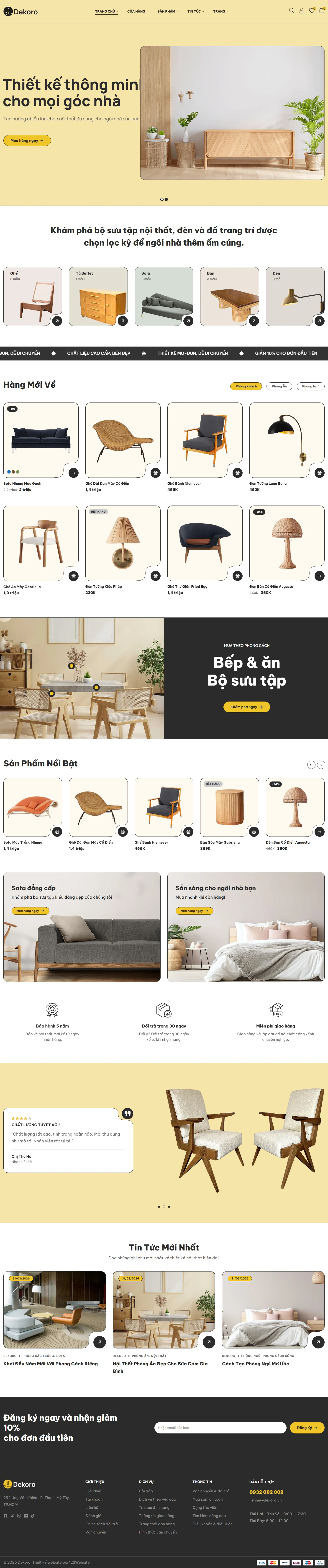 Mẫu website bán hàng nội thất – Dekoro
