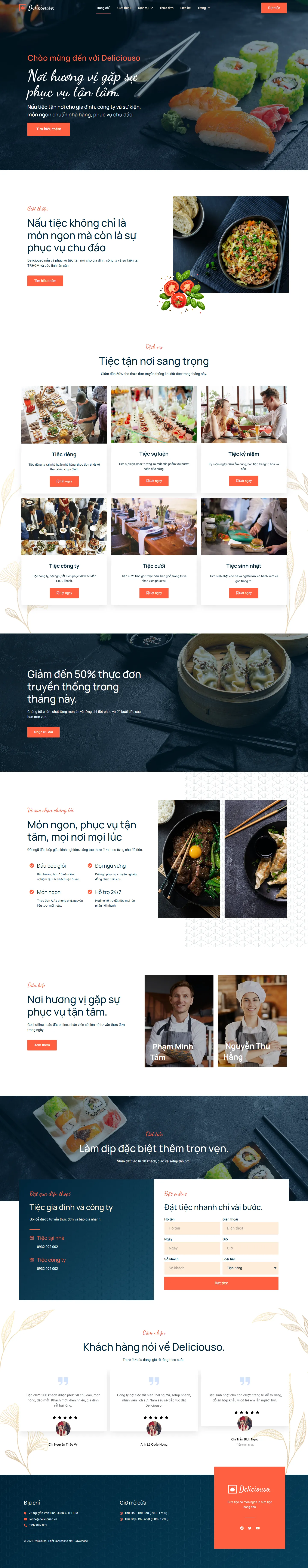 Mẫu website nhà hàng – Deliciouso