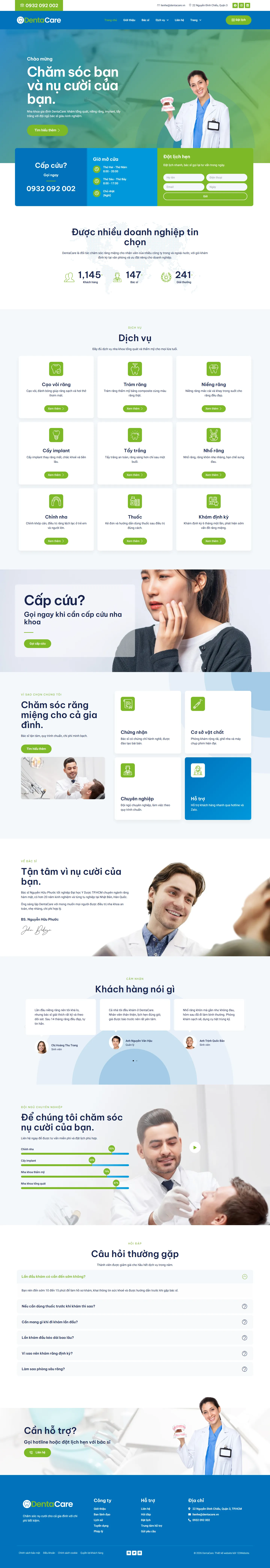Mẫu website nha khoa – DentaCare